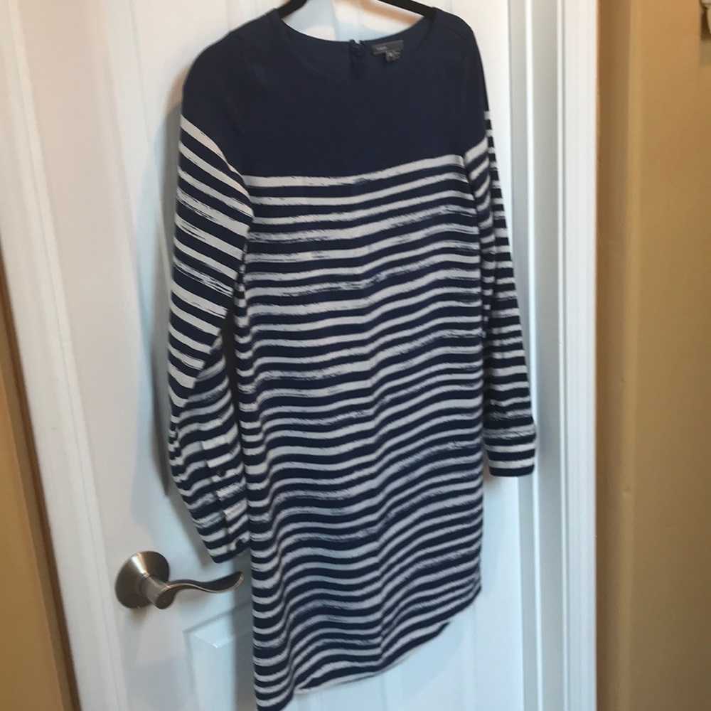 Vince silk stripe dress